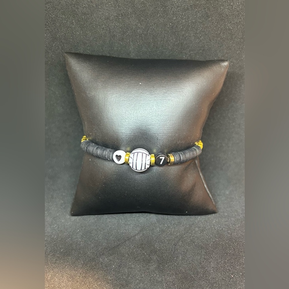 Volleyball (Sport + Number) Heishi Bracelet